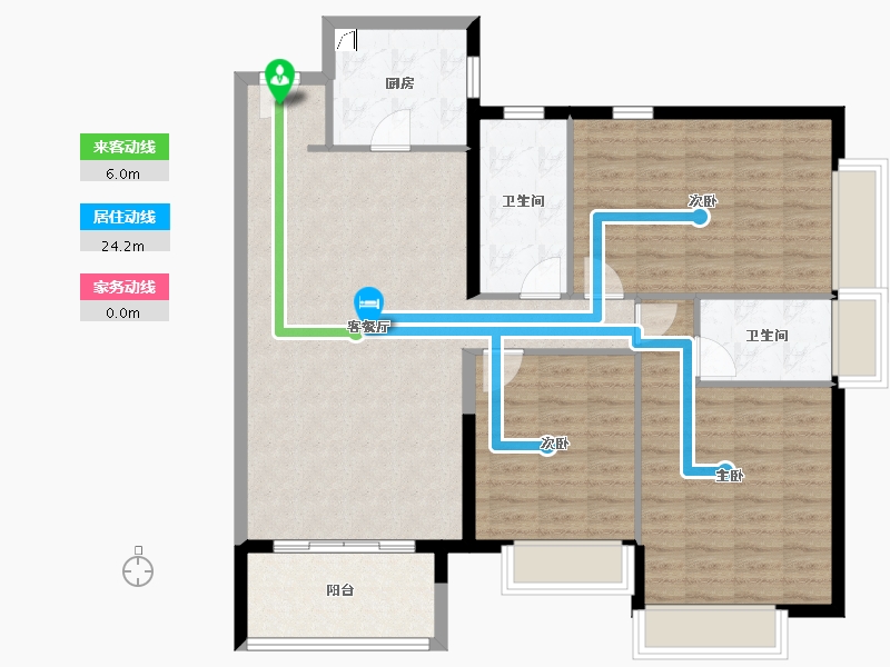 海南省-海口市-华润中心悦府-125.00-户型库-动静线