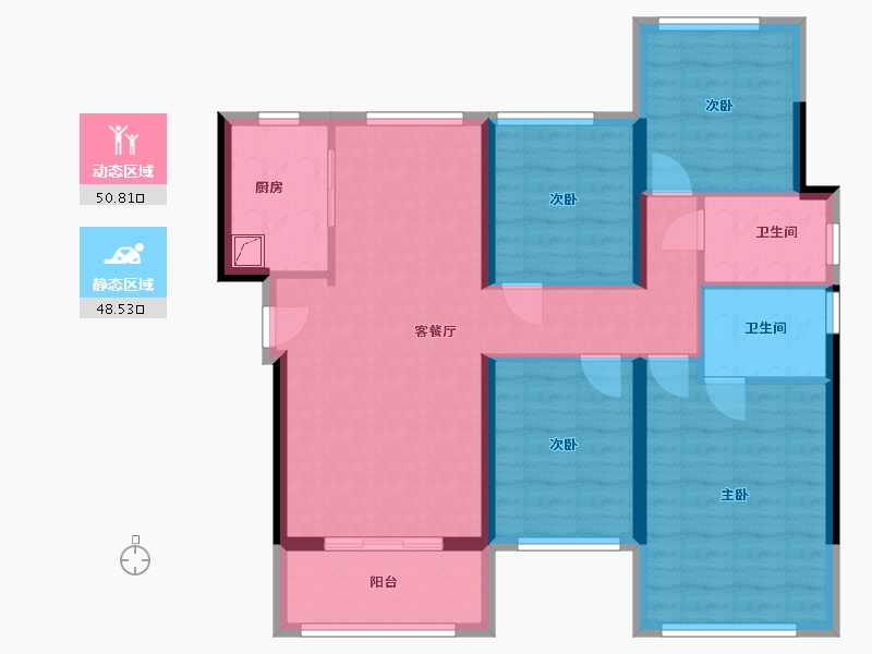 福建省-福州市-中海锦江城-88.30-户型库-动静分区