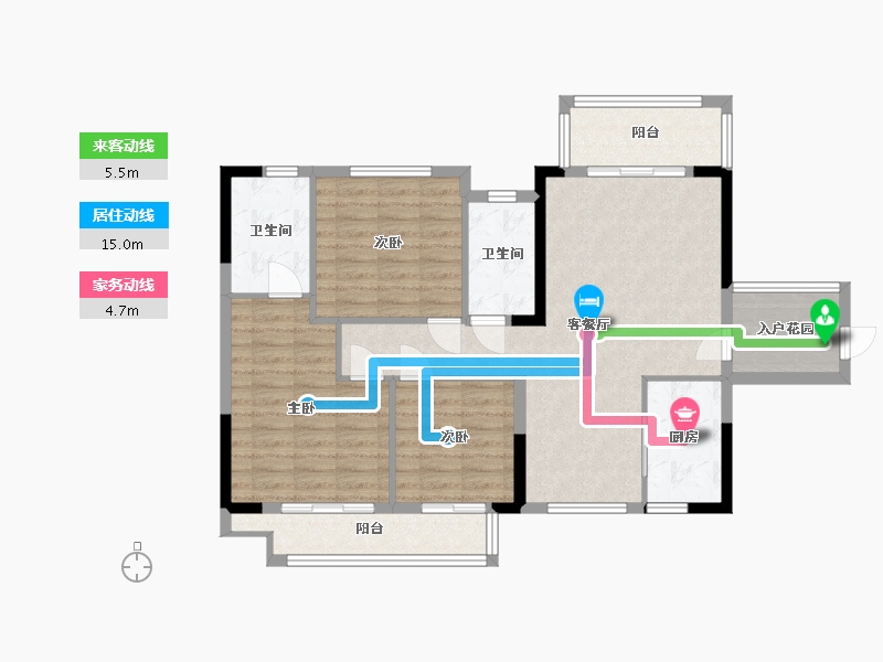 湖南省-长沙市-中建芙蓉嘉苑-97.88-户型库-动静线