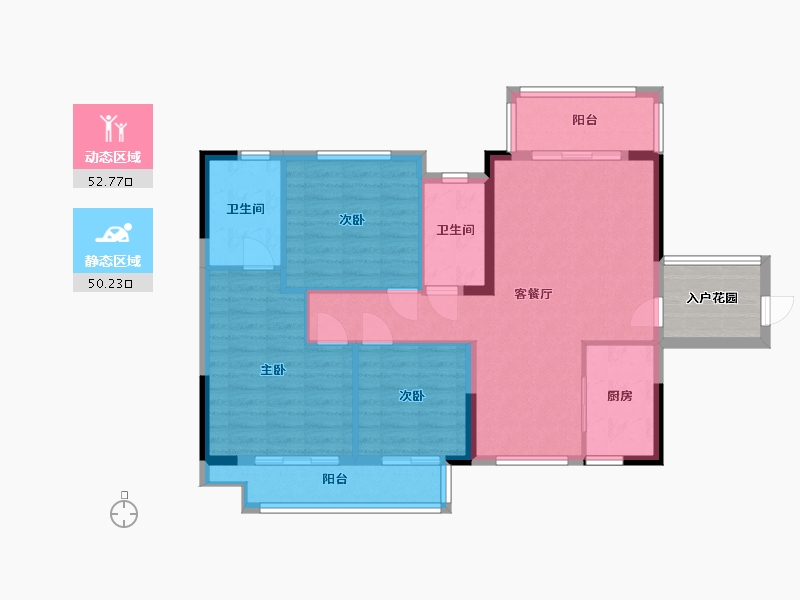 湖南省-长沙市-中建芙蓉嘉苑-97.88-户型库-动静分区