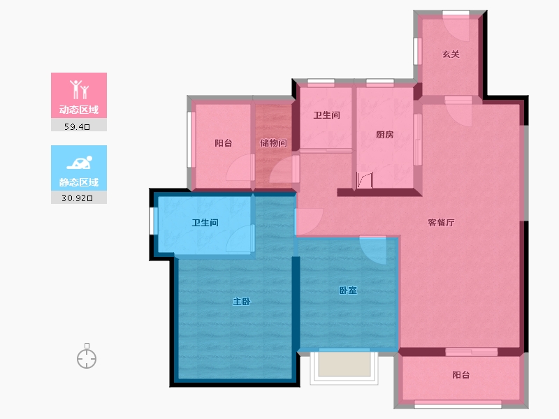 广东省-中山市-中山华发观山水花园-80.00-户型库-动静分区