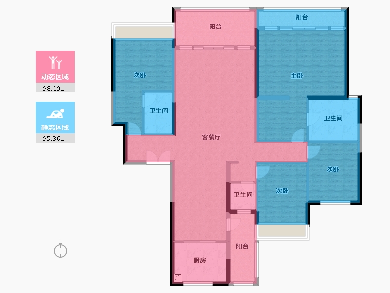 广东省-佛山市-保利和悦滨江-190.00-户型库-动静分区