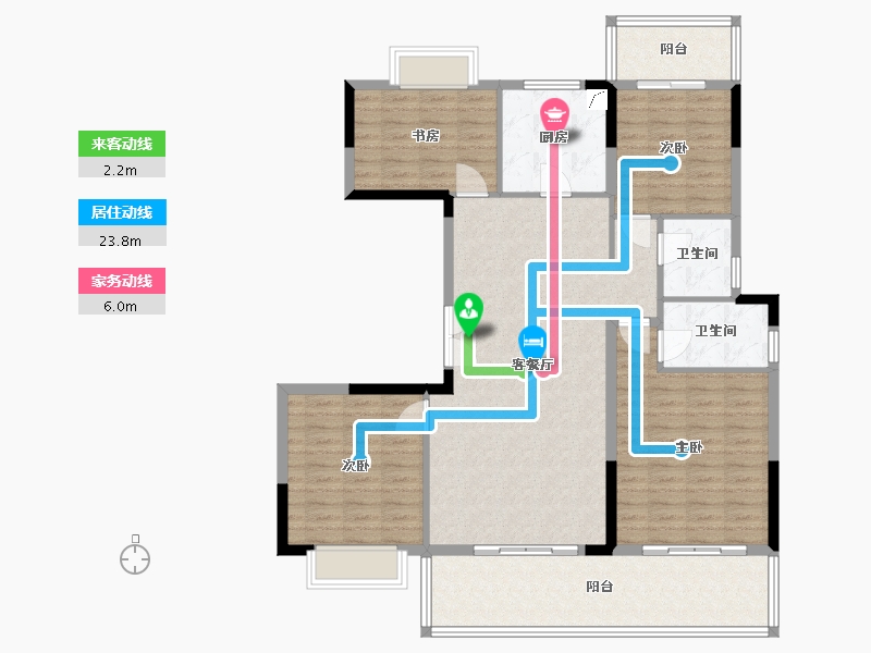 安徽省-阜阳市-厚基·锦华府-124.00-户型库-动静线