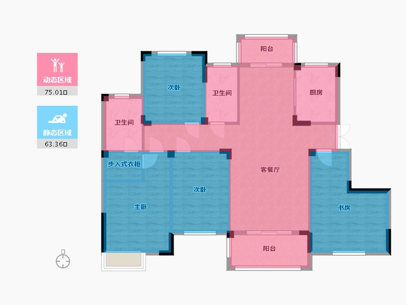 湖北省-仙桃市-沔阳清华园-149.00-户型库-动静分区