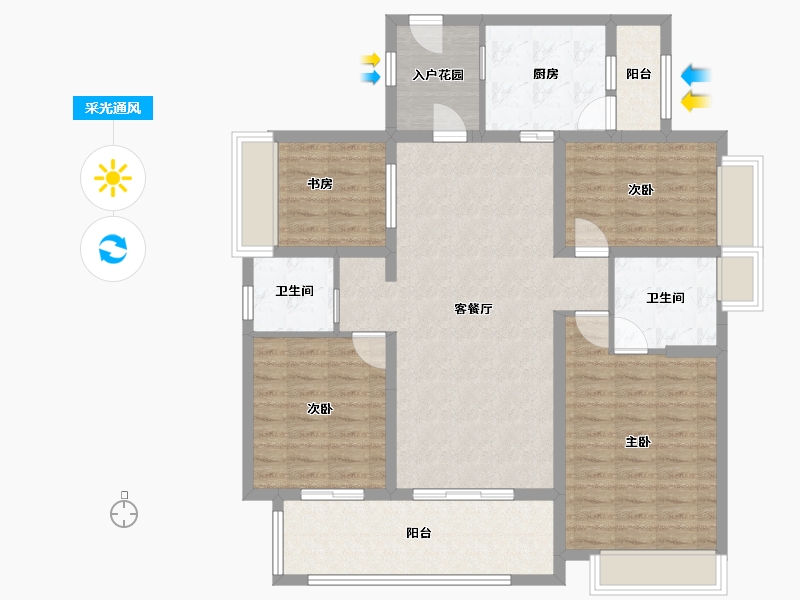 广东省-汕尾市-时代水岸-115.00-户型库-采光通风