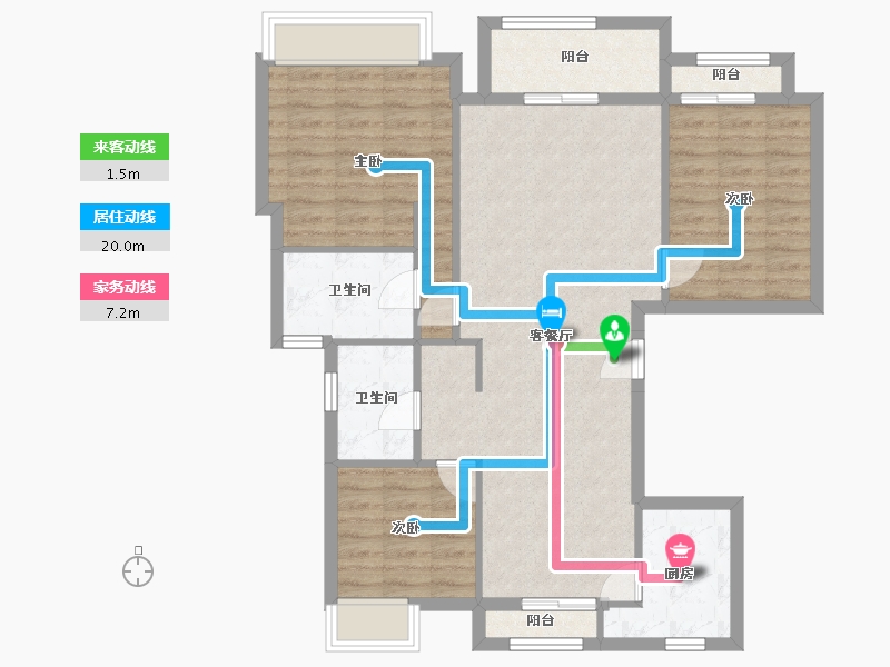 上海-上海市-陆家嘴广场-127.00-户型库-动静线