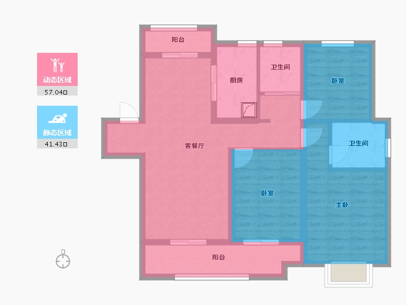 安徽省-滁州市-珑璟台-107.00-户型库-动静分区