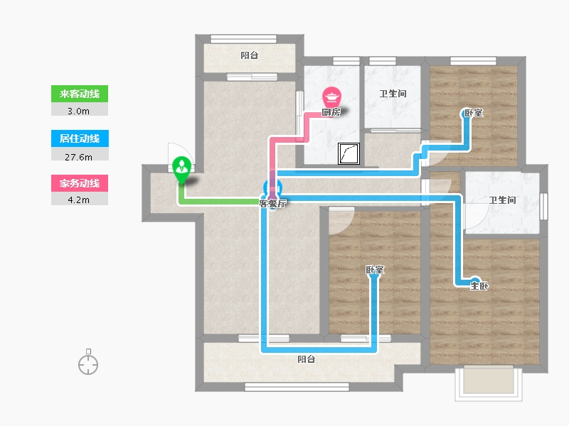 安徽省-滁州市-珑璟台-107.00-户型库-动静线