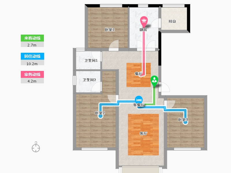 北京-undefined-所有标注尺寸及设施仅供参考，具体以实际交付为准-104.00-户型库-动静线