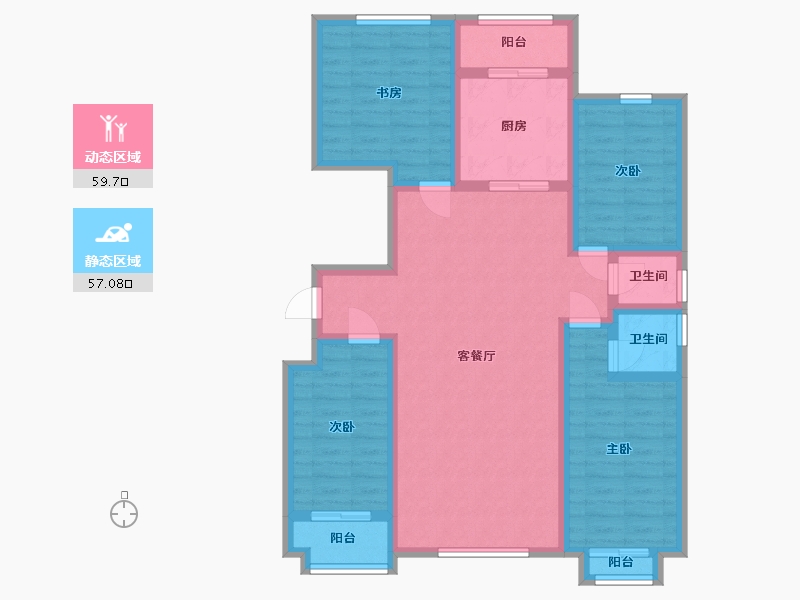 山东省-潍坊市-城投·奥文公馆-135.00-户型库-动静分区