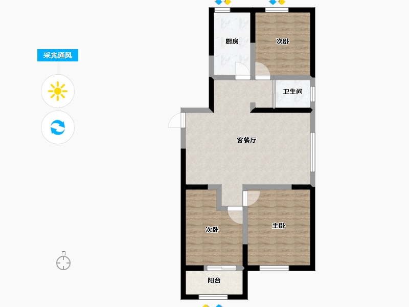 山东省-潍坊市-德润铂悦-87.00-户型库-采光通风