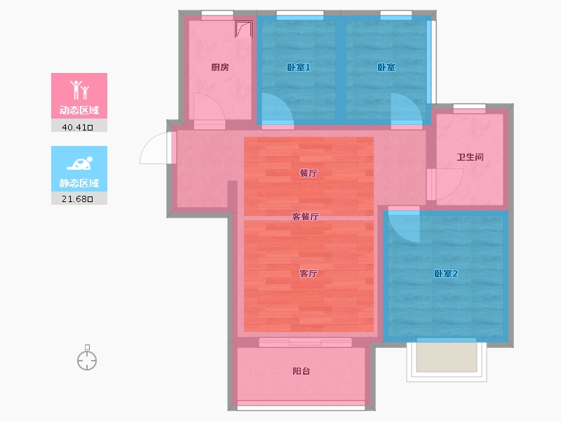 河北省-石家庄市-润都御园-62.05-户型库-动静分区