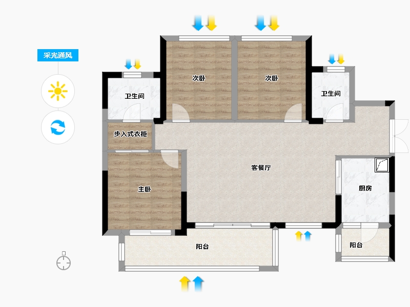 四川省-成都市-凤凰岛-120.00-户型库-采光通风