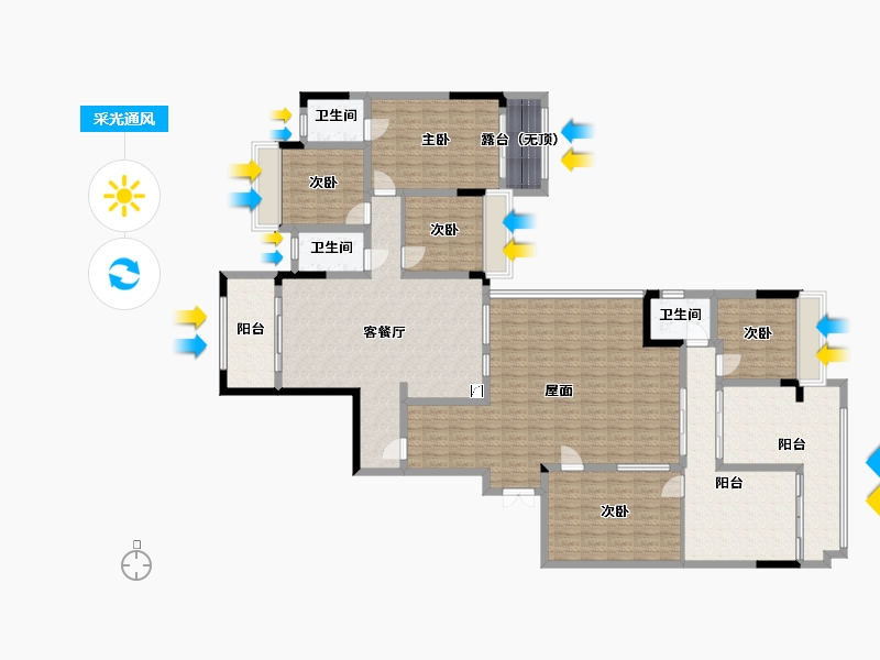 广西壮族自治区-桂林市-西宸源著-145.71-户型库-采光通风