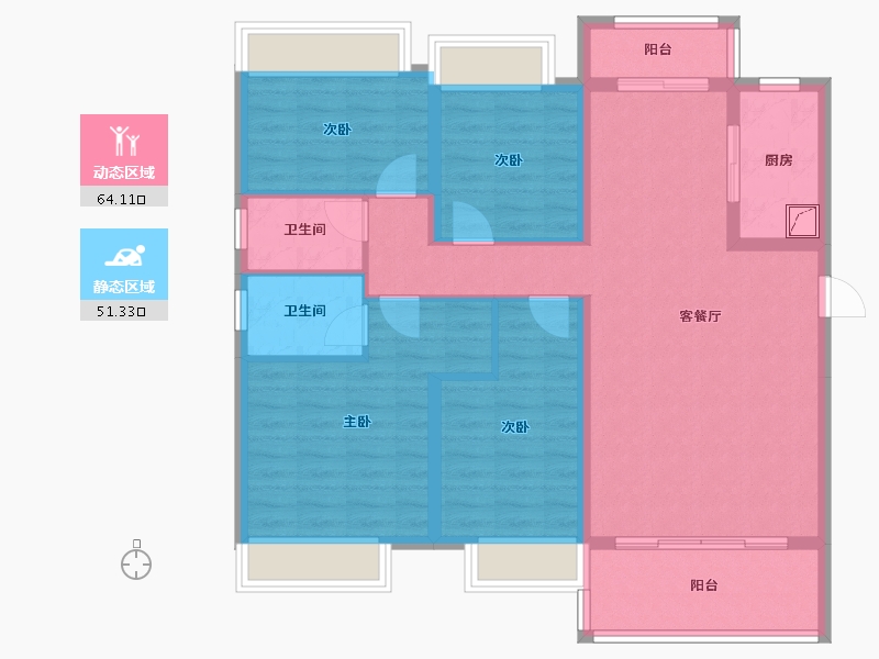 广东省-阳江市-中集碧桂园盛世城邦-108.89-户型库-动静分区