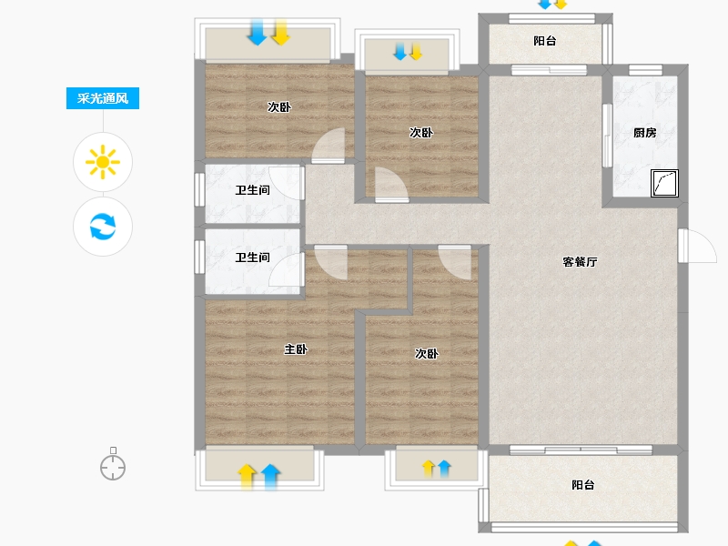 广东省-阳江市-中集碧桂园盛世城邦-108.89-户型库-采光通风