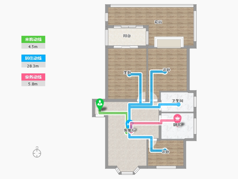 浙江省-杭州市-香樟公寓-72.00-户型库-动静线