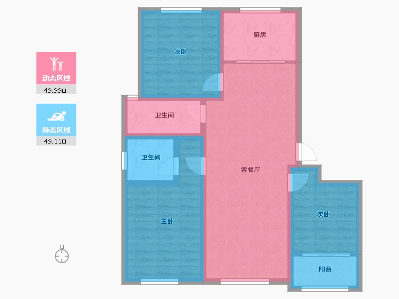 河北省-沧州市-天圣-丽都名邸-106.00-户型库-动静分区