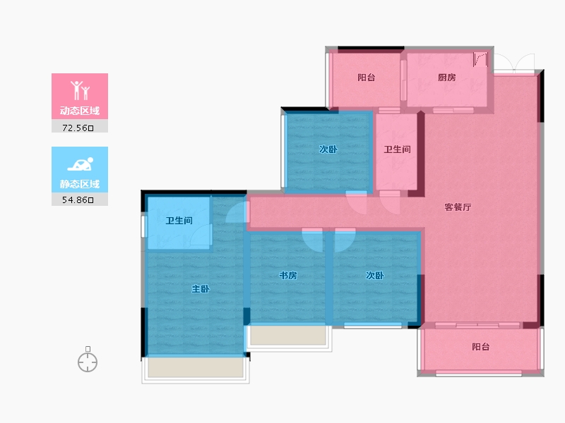 重庆-重庆市-科艺福江名都-113.00-户型库-动静分区