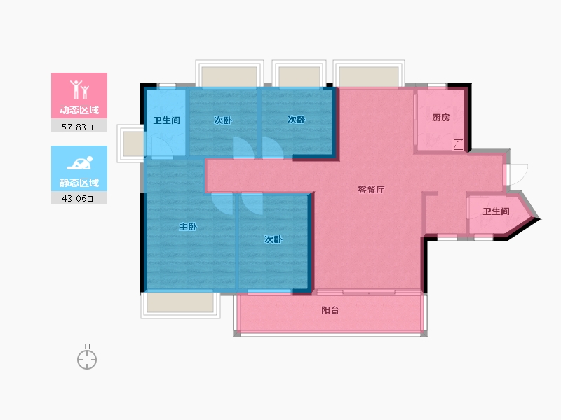 湖南省-郴州市-上品书苑-102.00-户型库-动静分区