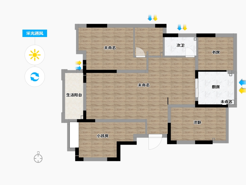 湖南省-长沙市-华润桃源里-117.33-户型库-采光通风