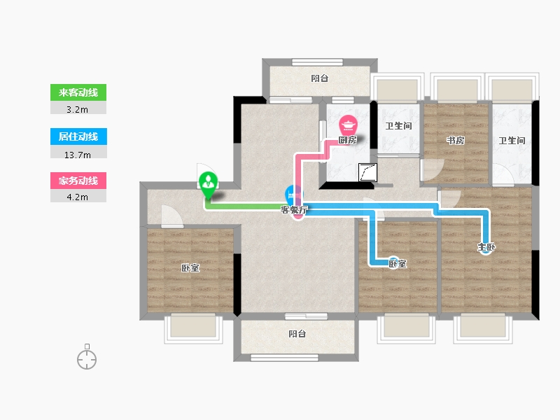 湖南省-衡阳市-富力碧桂园衡中心-121.00-户型库-动静线