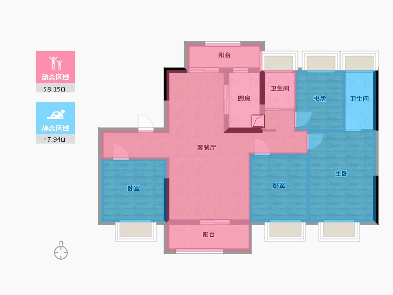 湖南省-衡阳市-富力碧桂园衡中心-121.00-户型库-动静分区