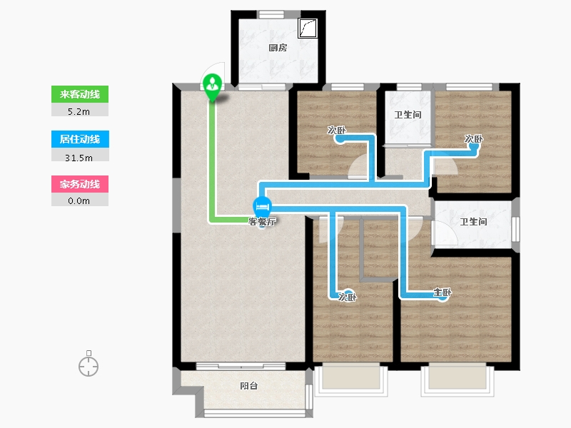 河北省-衡水市-碧桂园天悦府-109.00-户型库-动静线