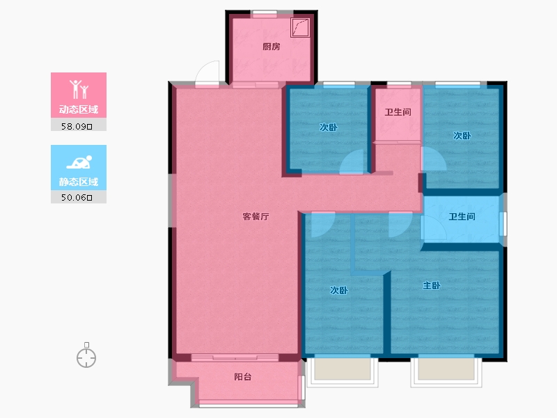 河北省-衡水市-碧桂园天悦府-109.00-户型库-动静分区