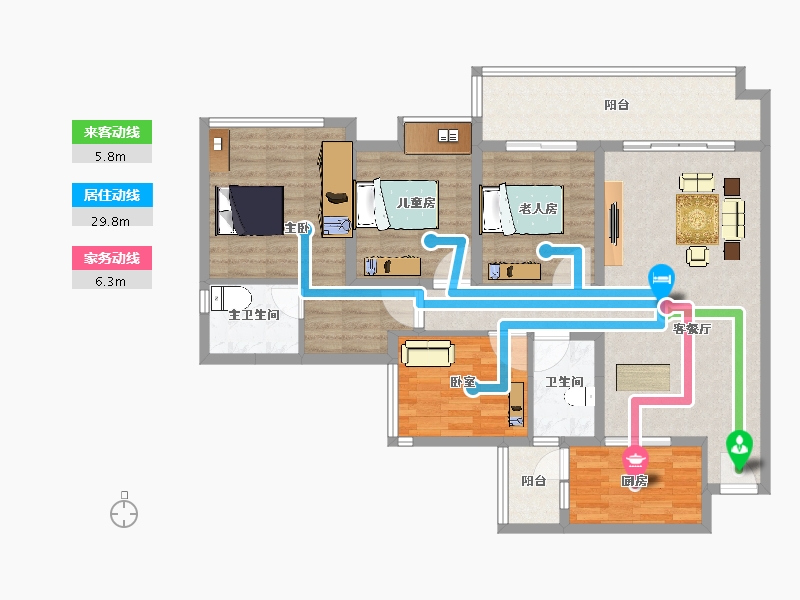 四川省-乐山市-滟澜洲-113.24-户型库-动静线