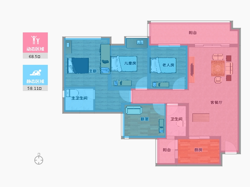 四川省-乐山市-滟澜洲-113.24-户型库-动静分区