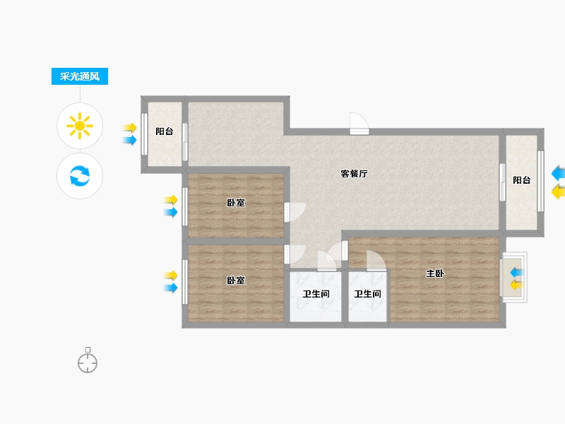 山西省-临汾市-阳光华府-120.00-户型库-采光通风