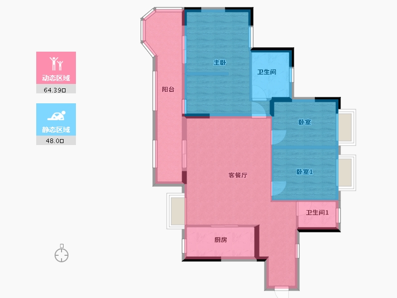 广西壮族自治区-南宁市-汉军冠江台-105.00-户型库-动静分区