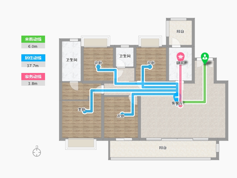 贵州省-贵阳市-融创玖境台-158.00-户型库-动静线