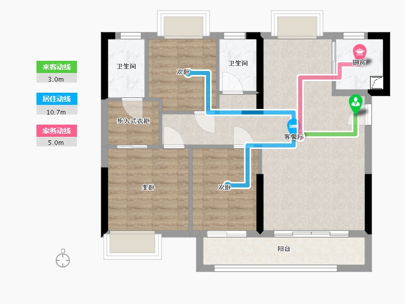 福建省-龙岩市-印象天悦-82.00-户型库-动静线