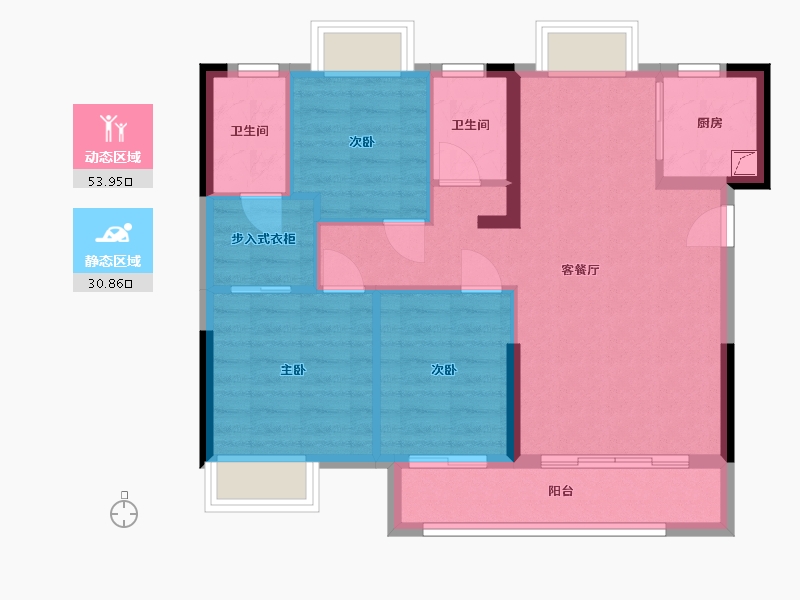 福建省-龙岩市-印象天悦-82.00-户型库-动静分区