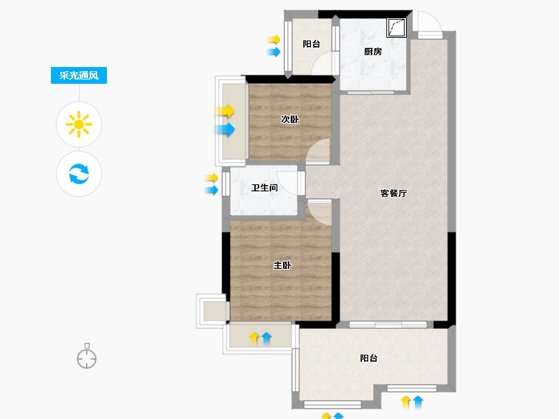 广东省-中山市-美林春天-68.00-户型库-采光通风