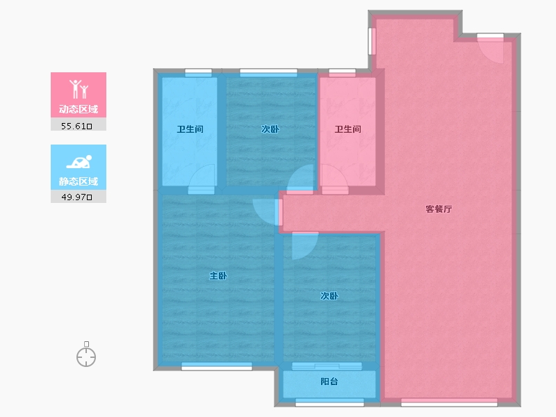 黑龙江省-哈尔滨市-融创-98.00-户型库-动静分区