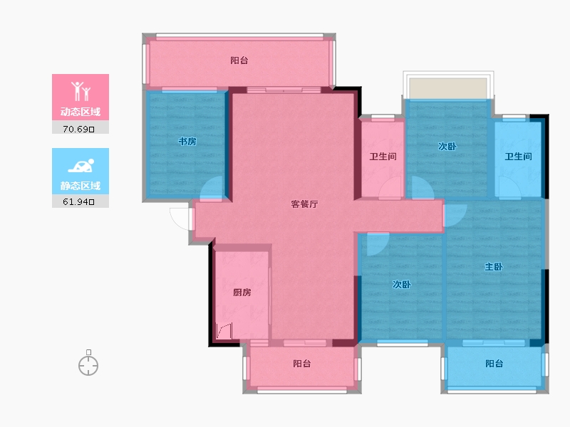 广西壮族自治区-南宁市-檀府印象檀逸-120.00-户型库-动静分区