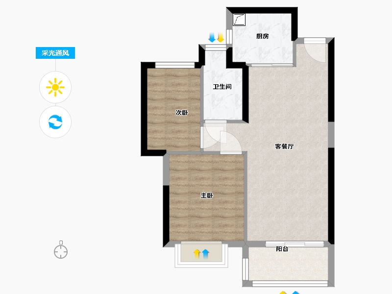 广东省-江门市-恒大-60.00-户型库-采光通风