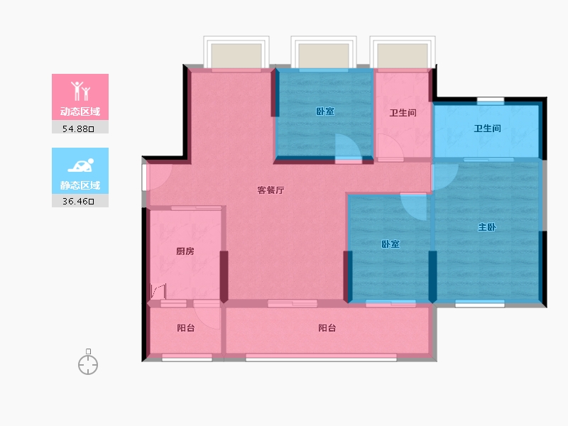 广东省-深圳市-塘尾华强城市花园-110.00-户型库-动静分区