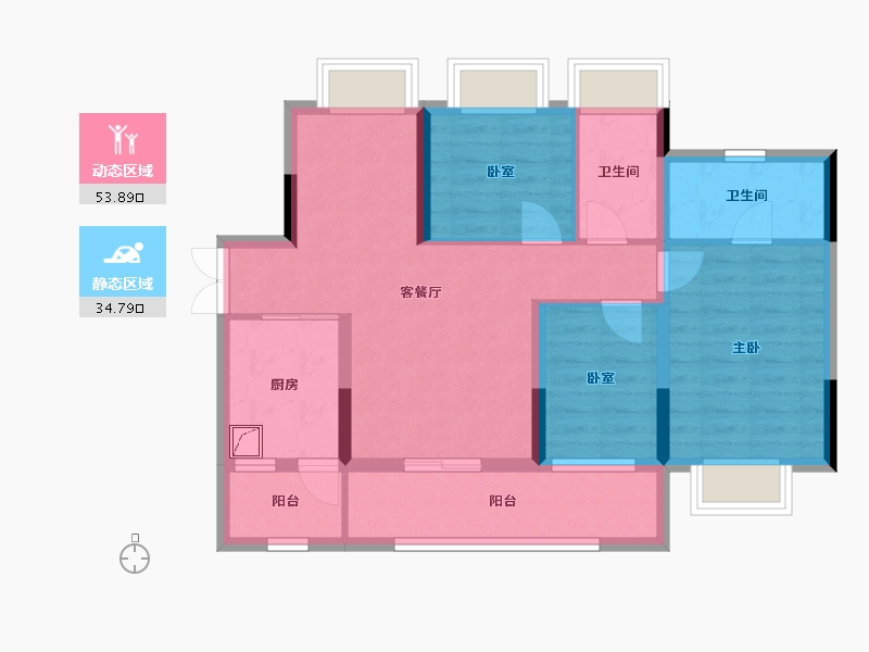 广东省-深圳市-塘尾华强城市花园-89.00-户型库-动静分区