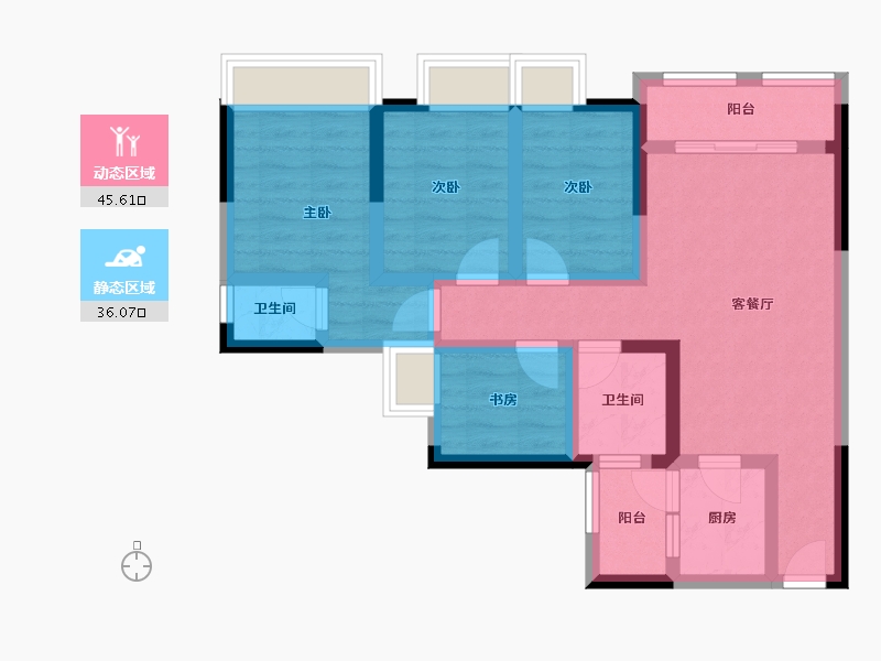 重庆-重庆市-高铁景苑-105.27-户型库-动静分区