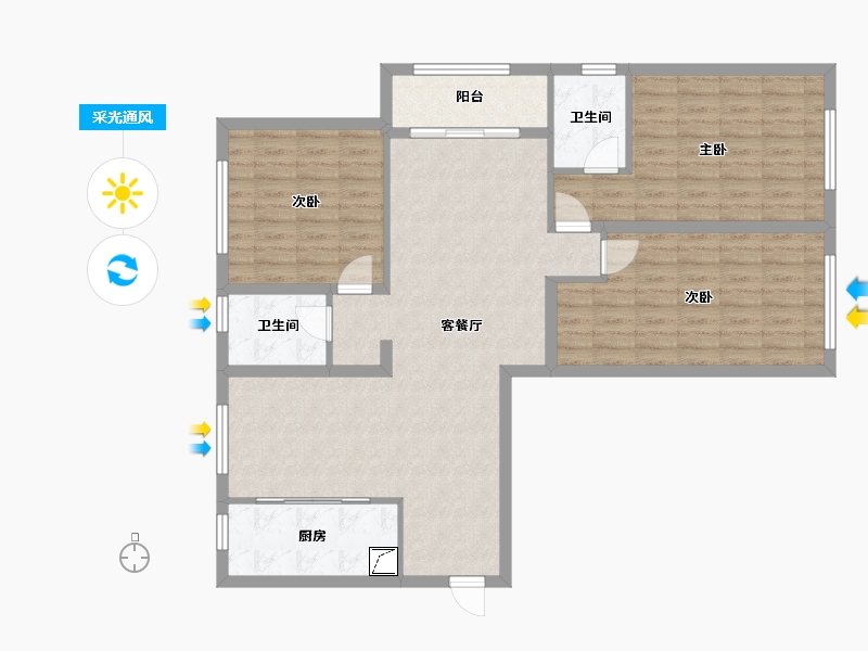 江苏省-连云港市-福港好莱坞-99.00-户型库-采光通风