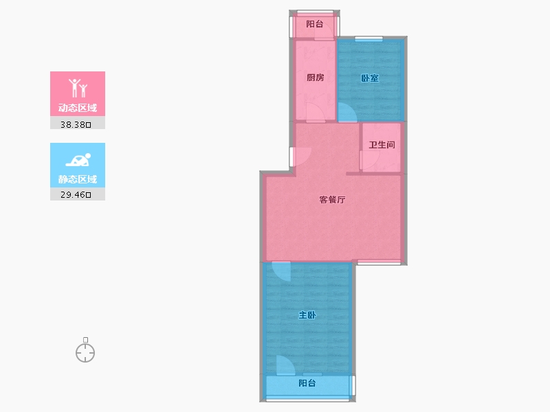 北京-北京市-艺苑小区东里-69.00-户型库-动静分区