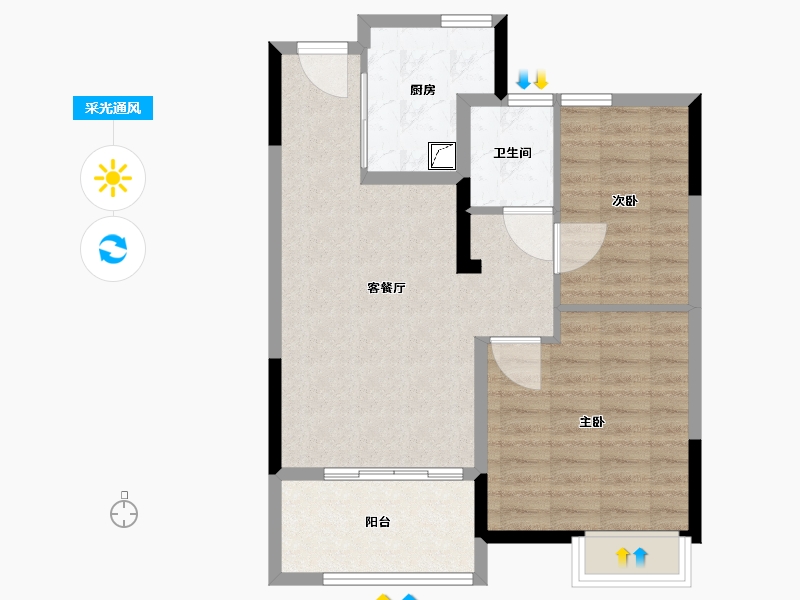 浙江省-嘉兴市-北辰一品-69.00-户型库-采光通风