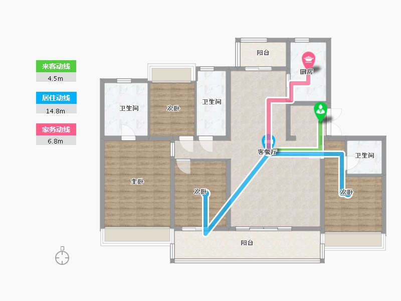 江苏省-常州市-华宇新城天境-140.00-户型库-动静线