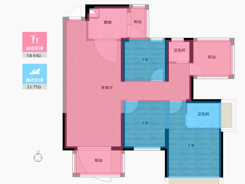 广西壮族自治区-南宁市-盛邦香颂-81.24-户型库-动静分区