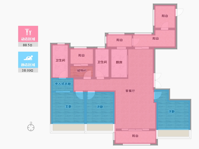 浙江省-舟山市-舟山·海港城-120.00-户型库-动静分区