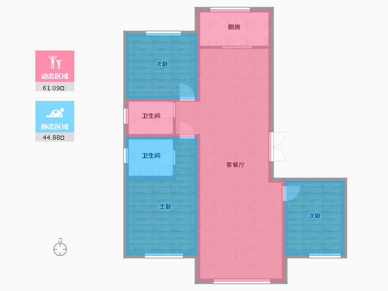 内蒙古自治区-通辽市-诚达龙庭御府-107.00-户型库-动静分区